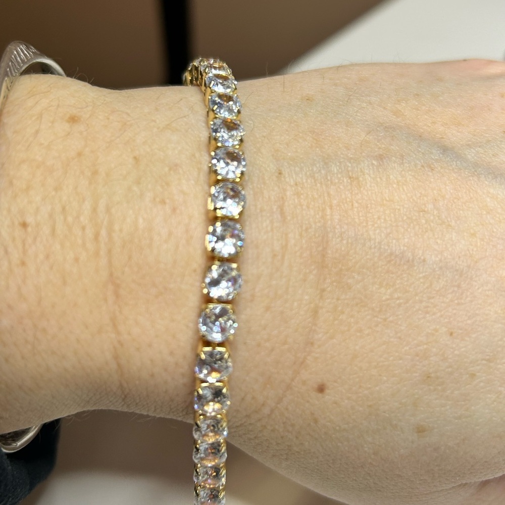 VTG Elegant Gold and Silver Tennis Bracelet 8 inches